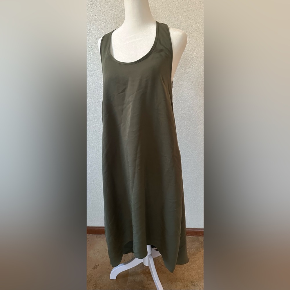 UNITED BY BLUE Sustainable Clothing Olive Green Tencel Blend Dress Pockets S